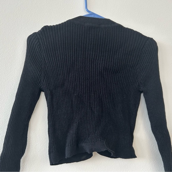 Cider Black Sweater with White Lace Trim - Picture 2 of 4